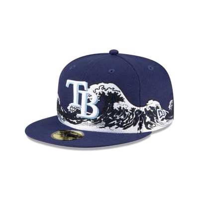 Sapca New Era Tampa Bay Rays MLB Wave 59FIFTY Fitted - Albastri